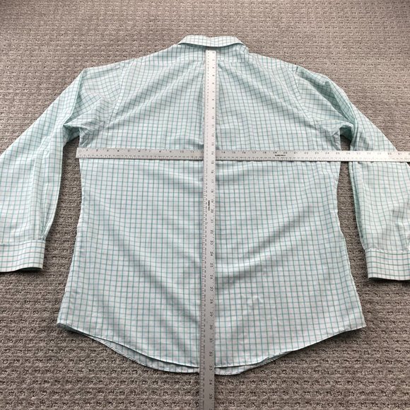 Brooks Brothers Slim Fit Shirt Men 17 - 35 White Green Checkered Polo Non-Iron - Picture 8 of 10